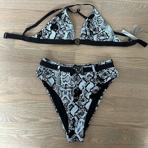 Victoria’s Secret Blue and Black Crocodile Bikini Set